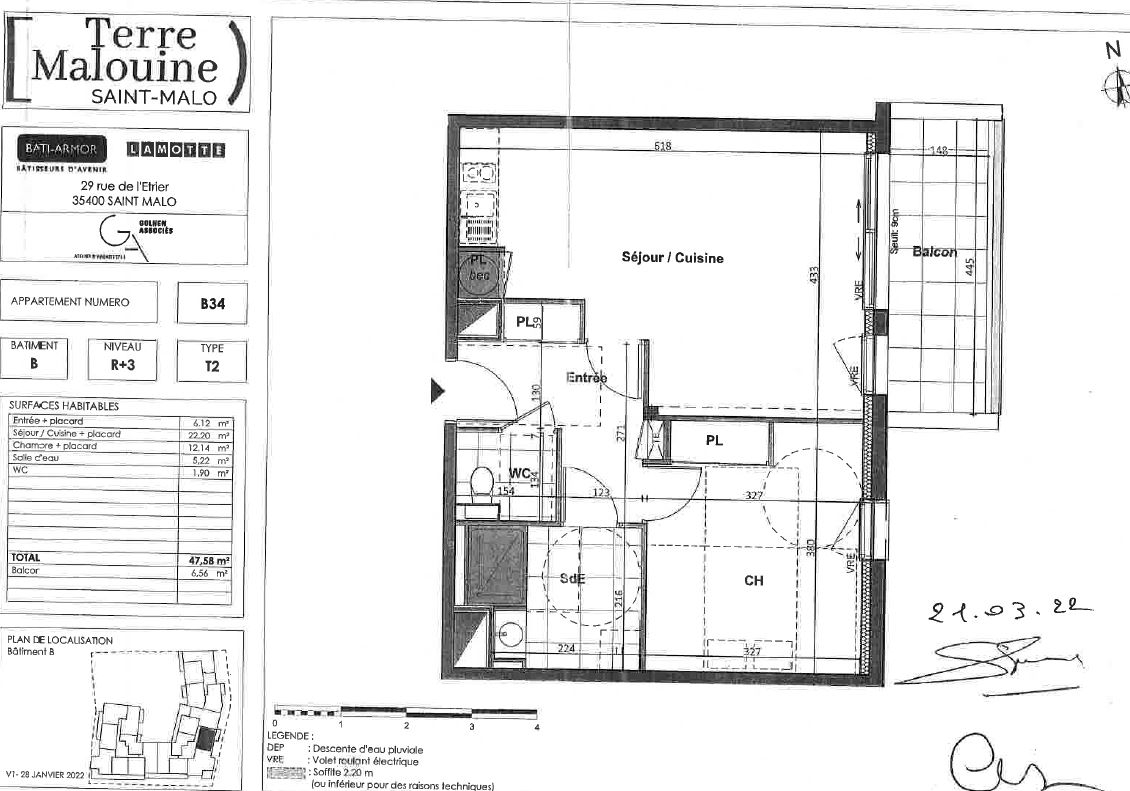 Appartement 2 pièces - 48 m² environ - 57161806a.jpg | Kermarrec Habitation